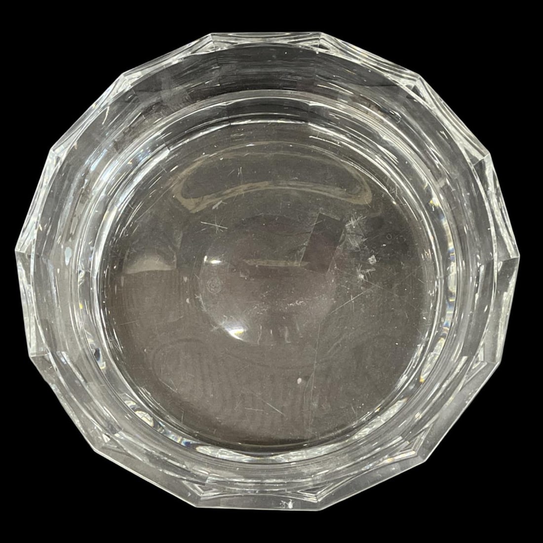 Baccarat France Crystal Centerpiece Bowl: Baccarat France Crystal Centerpiece Bowl measures 3 1/4" x 11 1/2"