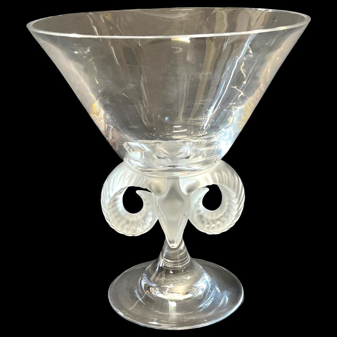 Signed Lalique France Crystal Frosted & Clear Aries Vase (1 of 4)