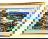 Signed Alexander Chen (American b. 1952) Oil Painting on Masonite Board Santa Monica California