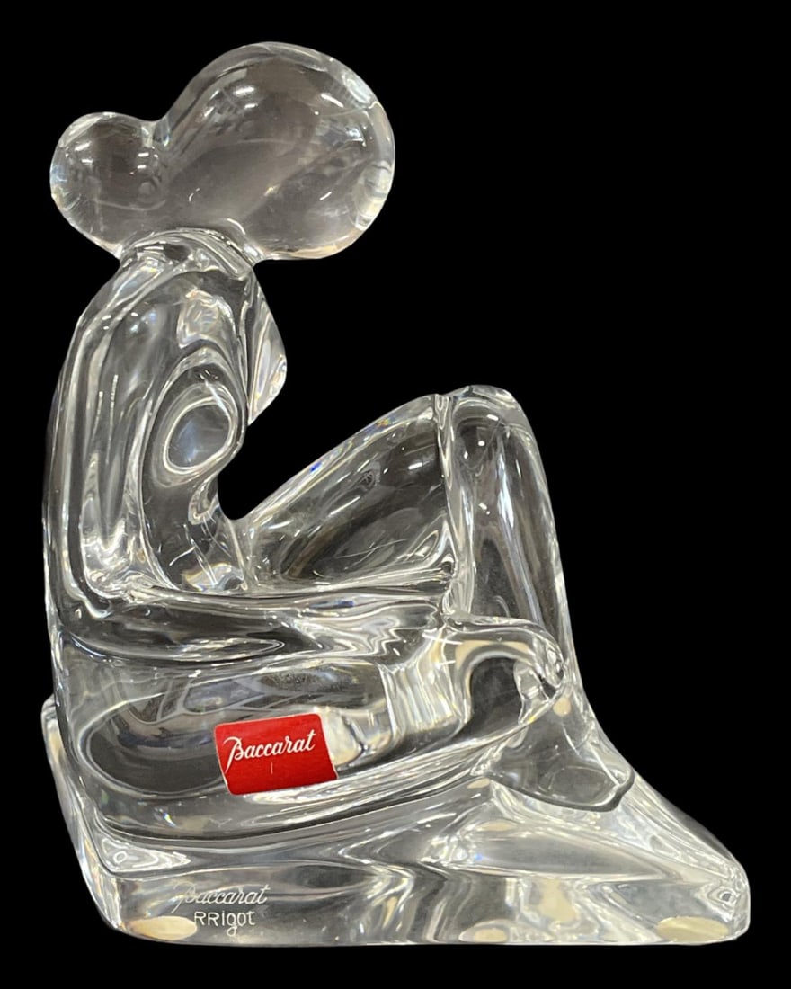 Baccarat French Crystal of a Seated Nude Figure: Baccarat French Crystal of a Seated Nude Figure measures H: 5"