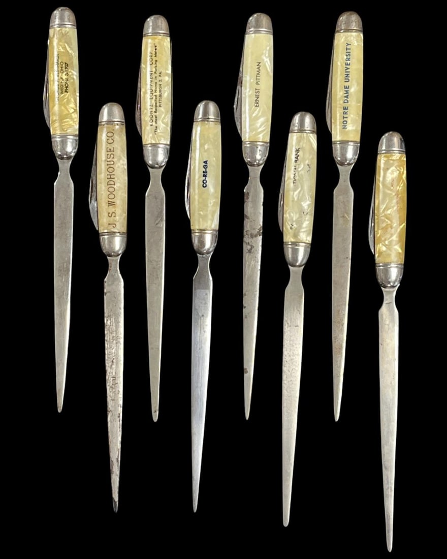 Lot of Seven Vintage Imperial Mother of Pearl Pocket Kinfe Letter Opener (1 of 1)
