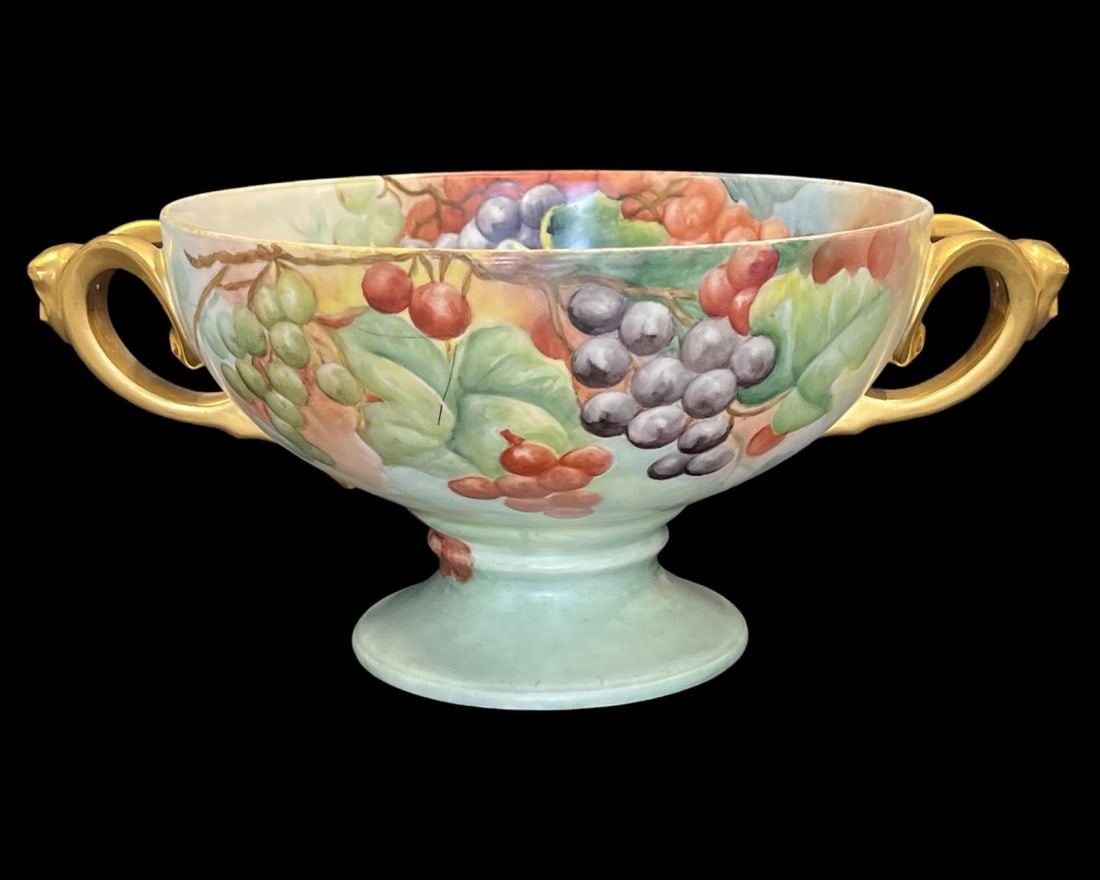 Limoges Hand Painted Porcelain Bowl: Limoges Hand Painted Porcelain Bowl measures 6 1/2" x 15"