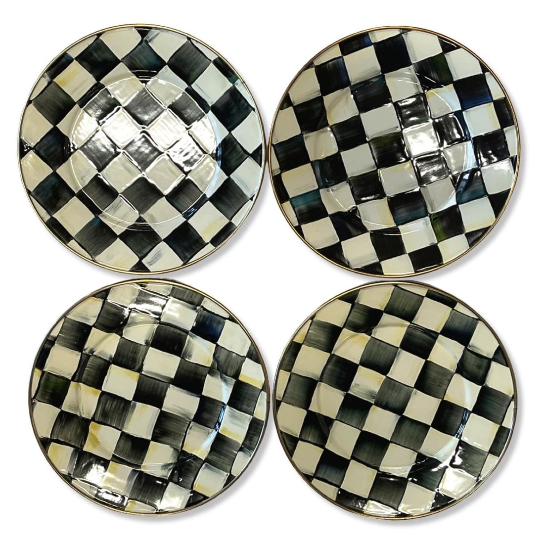 Lot of Four Mackenzie Childs Enameled Salad Plates (1 of 3)