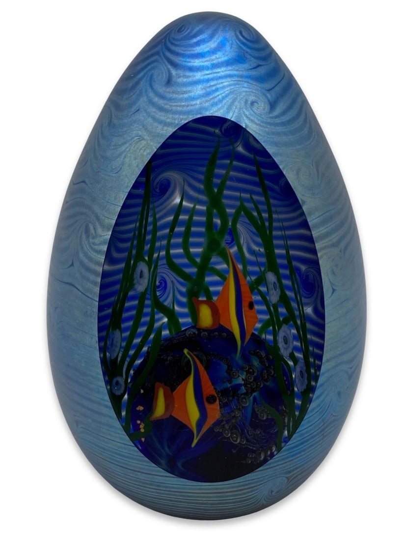Zellique Studio Art Glass Paperweight: Zellique Studio Art Glass Paperweight measures H: 4 1/2"