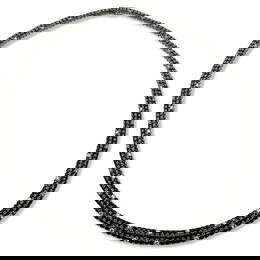 18kt WG, Approx 10.00ct Black Diamond & 2.80ct Diamond Necklace