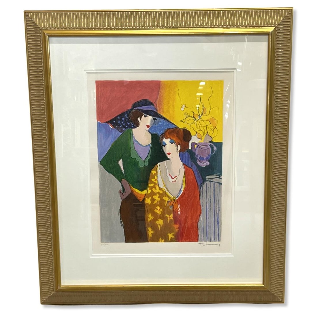 Signed Itzchak Tarkay (Israeli, 1935-2012) Limited Edition Serigraph in Color On The Stage (1 of 3)