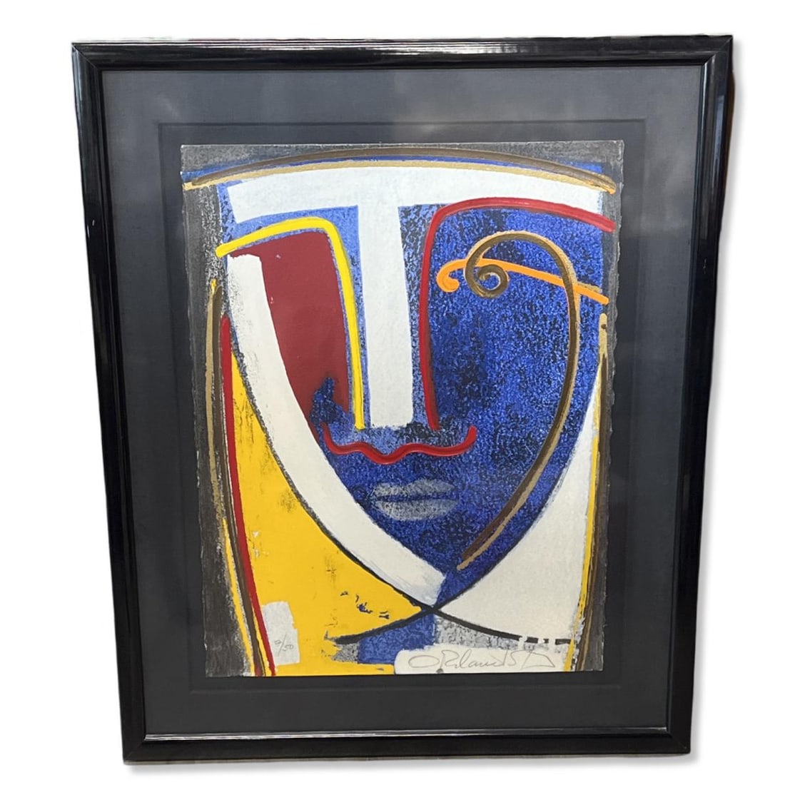 Signed Orlando Agudelo Botero (B. 1946) Mixed Media on Paper Abstract (1 of 3)