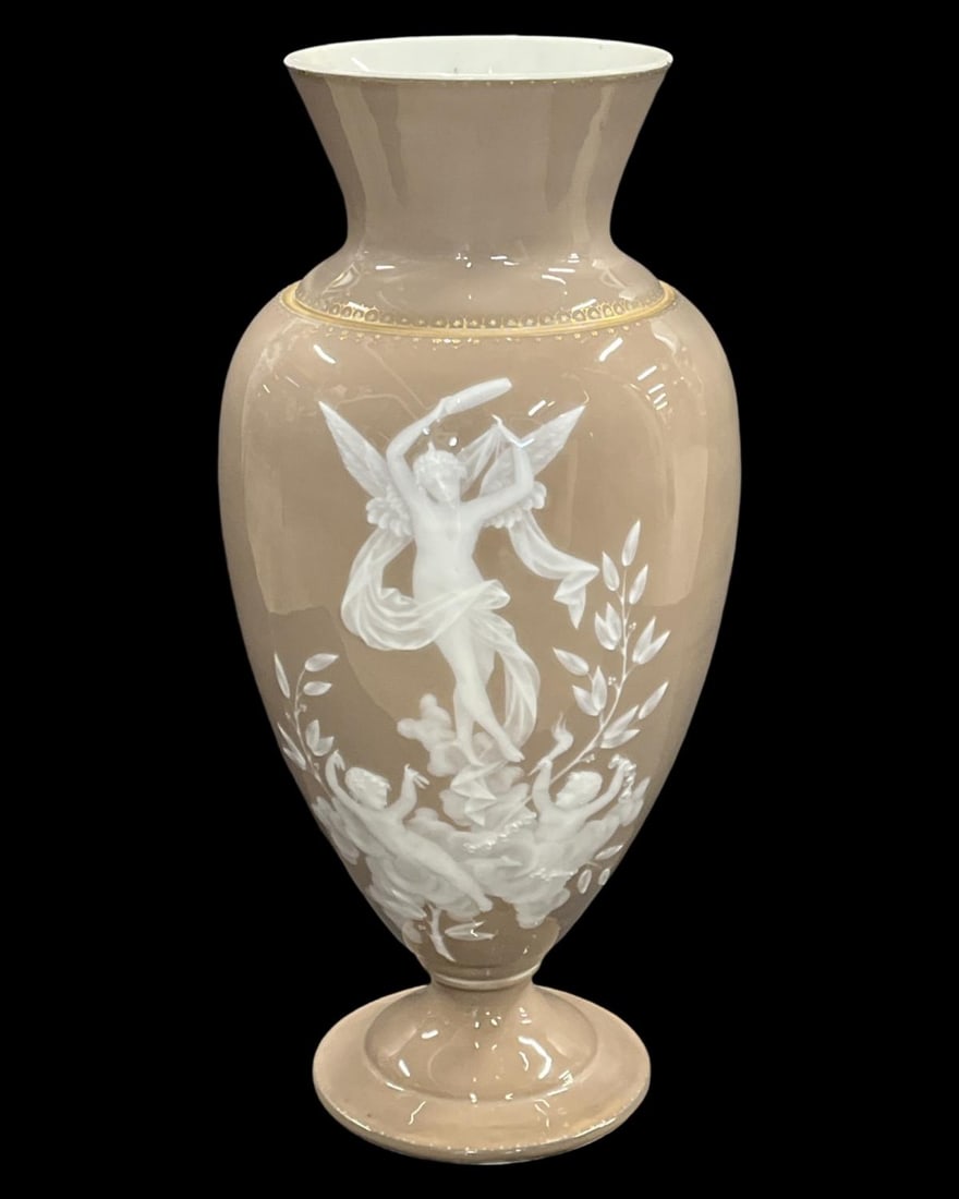 French Limoges Gibus & Rendon Porcelain Enameled Figural Vase: French Limoges Gibus & Rendon Porcelain Enameled Figural Vase measures H: 15"