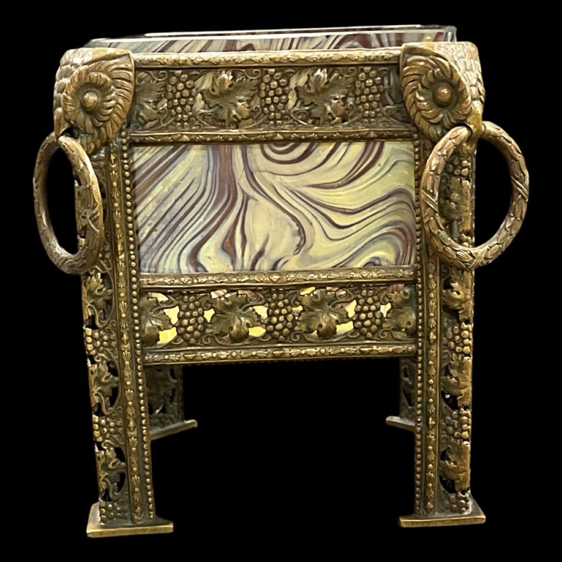 Loetz Art Nouveau Austrian Iridescent Glass Bronze Vase (1 of 2)