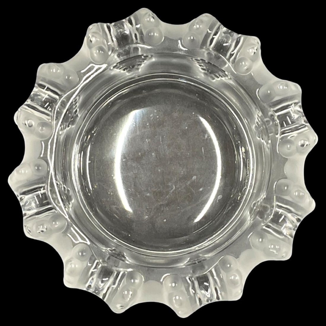Lalique France Crystal Cannes Dish: Lalique France Crystal Cannes Dish measures H: 2 1/4" x DIA: 7"
