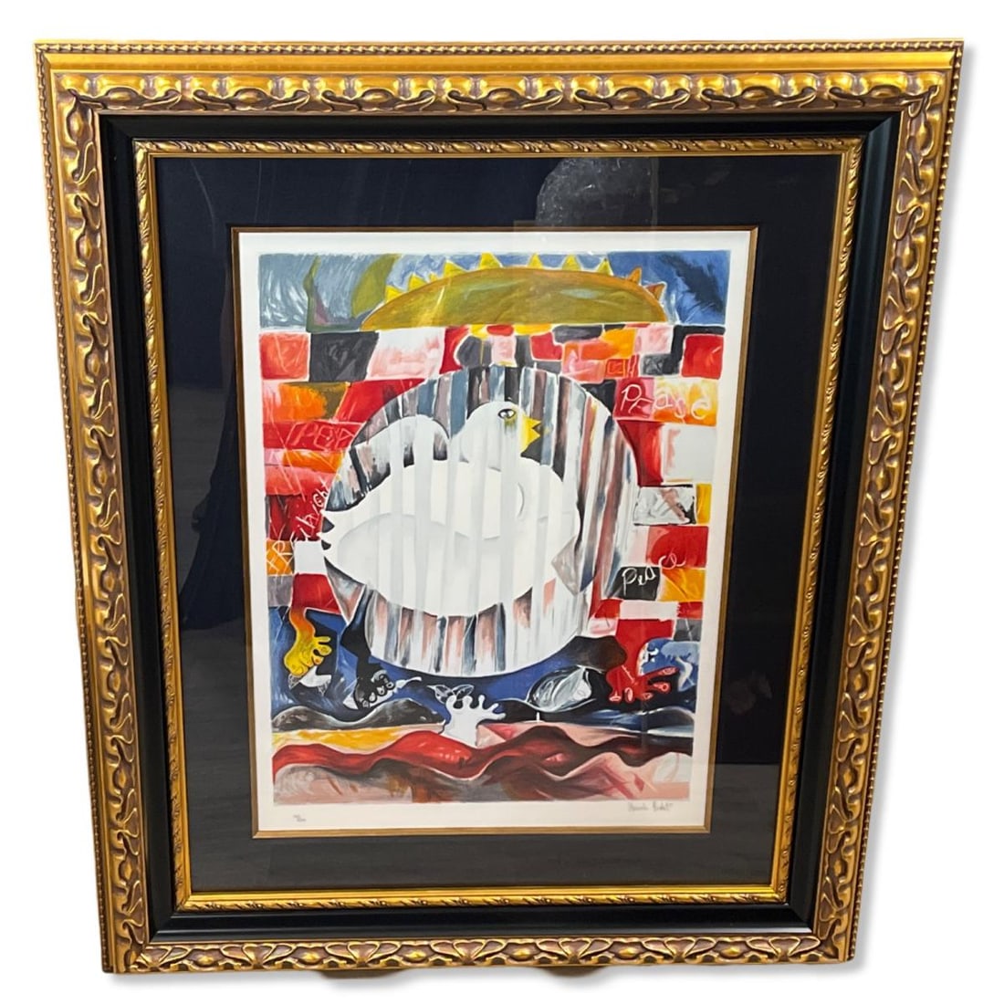 Signed Alexandra Nechita (B. 1985) Lithograph in Color Earth Is a Planet with One Peace Missing (1 of 4)