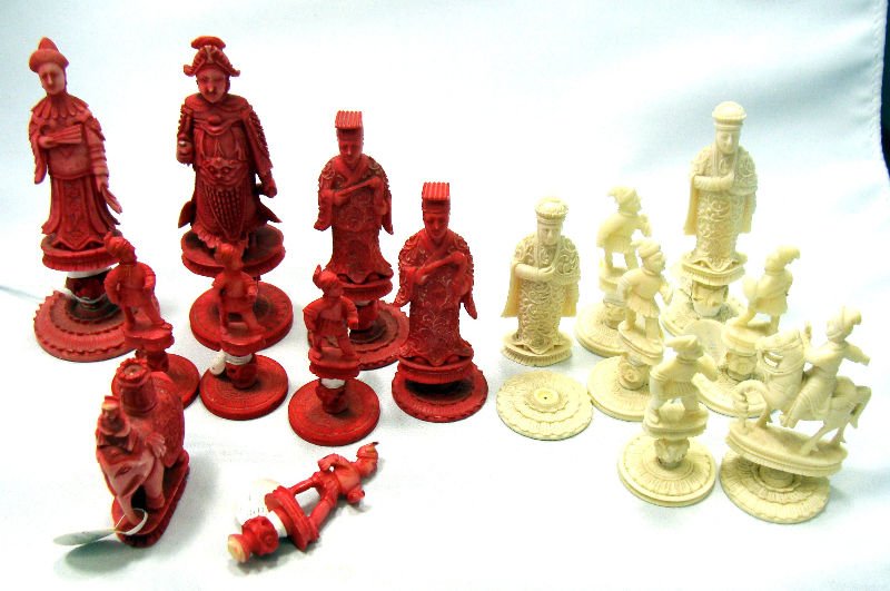 16 pc Ivory Chess Set: 16 piece ivory chess set. For Domestic or International Shipping Quotes Please Feel Call Ryan or Dave at Eagle Shipping Center 561-932-0700 or email them at ryan@eagleshippingcenter.com (Please Note: