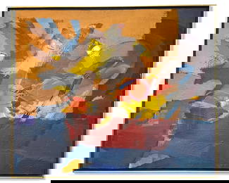 Signed Syd Solomon (American, 1917-2004) Abstract Oil Painting