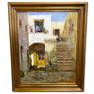 Signed Pino (1939-2010) Oil Painting on Canvas Italian Architecture