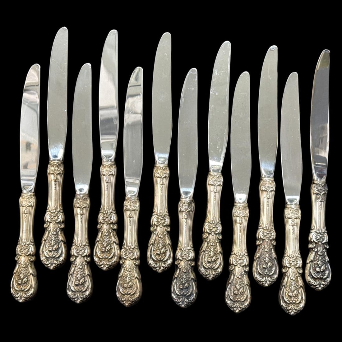 Lot of 12 Reed & Barton Sterling Silver Francis I Knives (1 of 4)