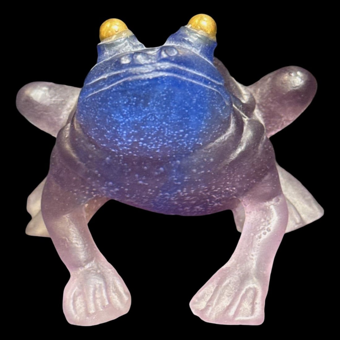 Signed Daum Pate De Verre Art Glass Frog Figurine (1 of 5)