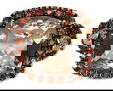 Valente 18kt YG, Approx 6.00ct Smoky Topaz, 1.50ct Orange Sapphire & 0.25ct Diamond Ring