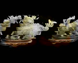 Pair of Rare Chinese Hand Carved Jade Dragon Figurines