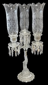 Baccarat Crystal Three Section Dolphin Candelabra