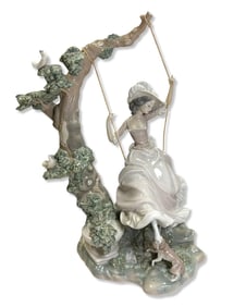 Lladro 1297 Girl Swinging Porcelain Figurine