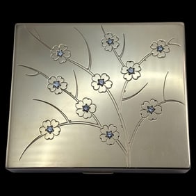 Tiffany & Co 14kt YG & Diamond Floral Motif Box