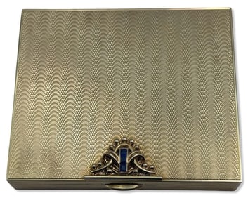 Cartier 14kt YG & Sapphire Box