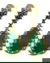 14kt YG, Approx 1.00-1.50ct Diamond, & Carved Jade Earrings