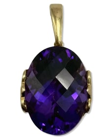 14kt YG & Approx 3.50ct Amethyst Pendant