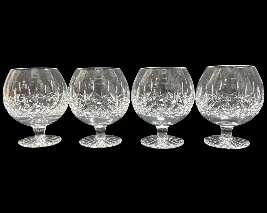 Lot of Four Unsigned Waterford Crystal Brandy Glasses (1 of 3)