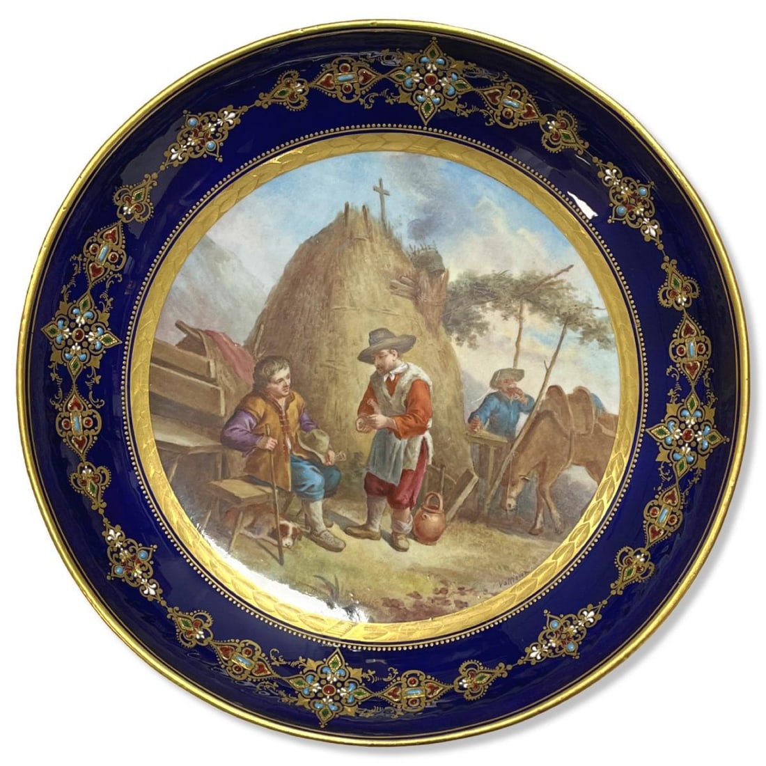 Antique French Sevres Hand Painted Porcelain Plate (1 of 4)