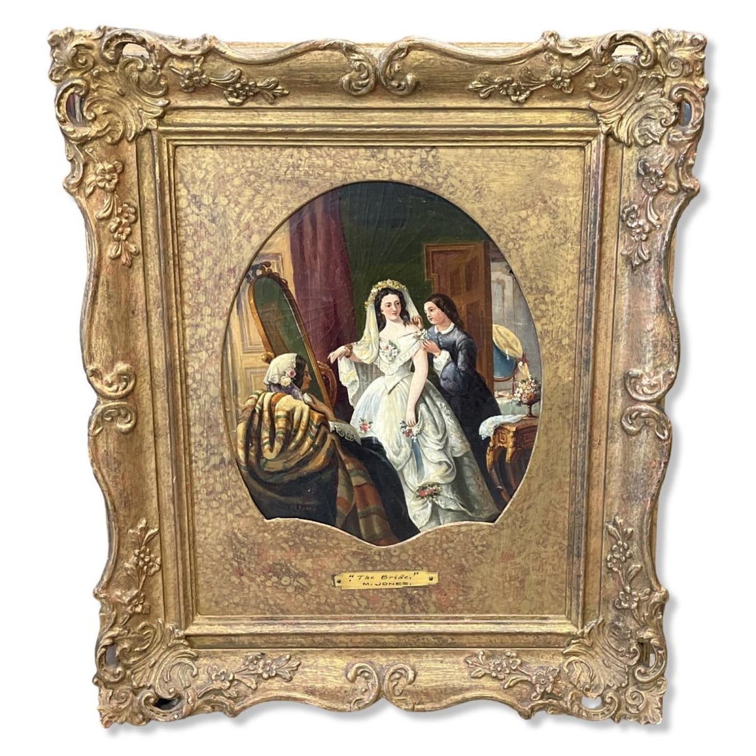 Signed M. Jones Oil Painting on Board The Bride (1 of 2)