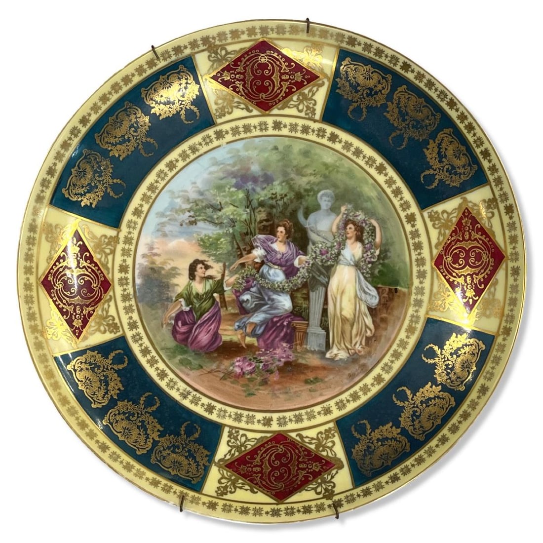 Royal Vienna Porcelain Painted Cabinet Plate: Royal Vienna Porcelain Painted Cabinet Plate measures DIA: 12"