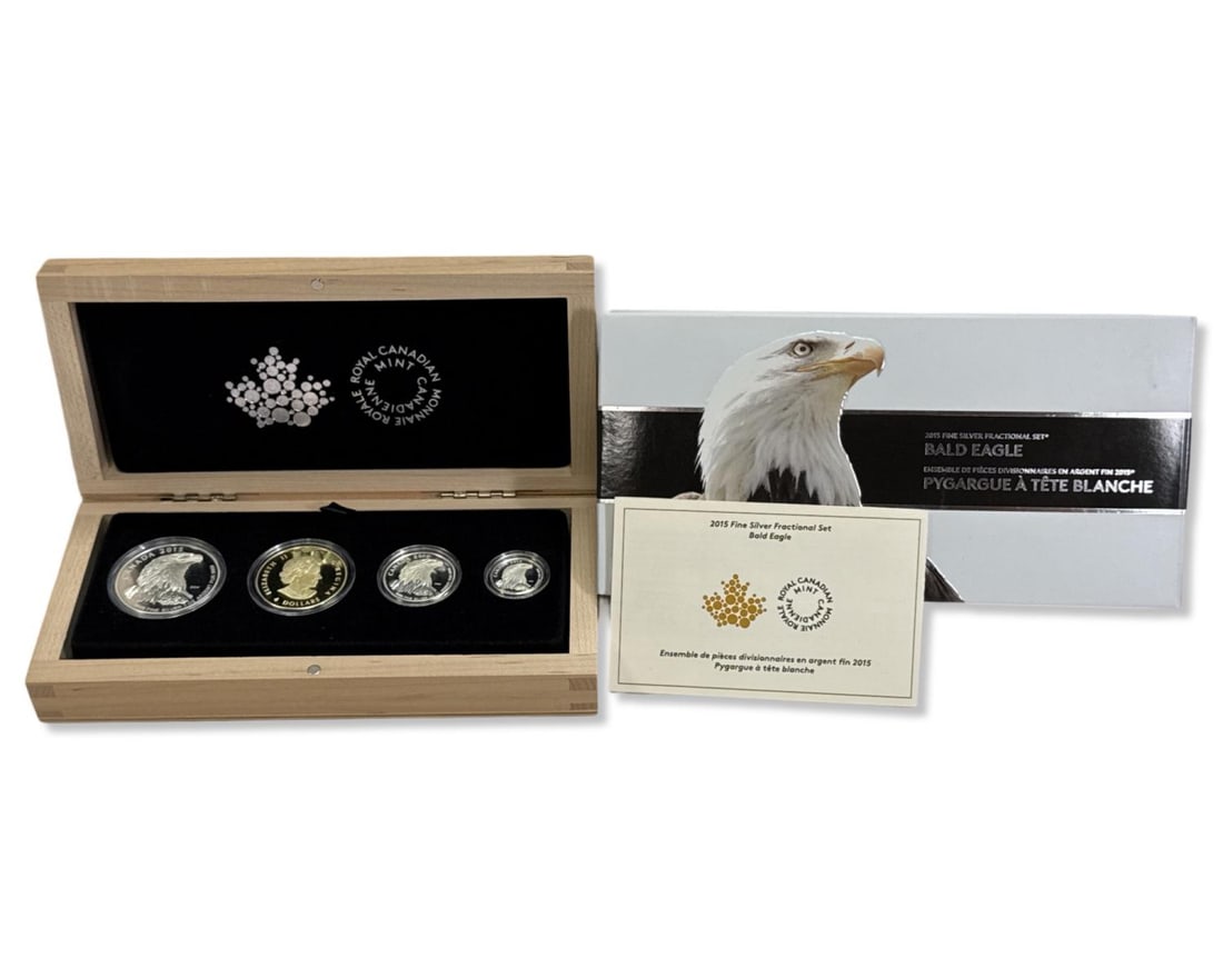 2015 Canadian Bald Eagle Fine Silver Fractional Coin Set (1 of 3)
