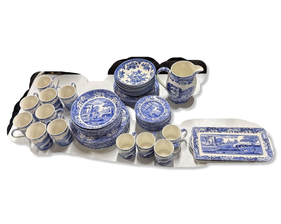 Vintage Spode Blue Italian China Set of 56 Pcs (1 of 4)