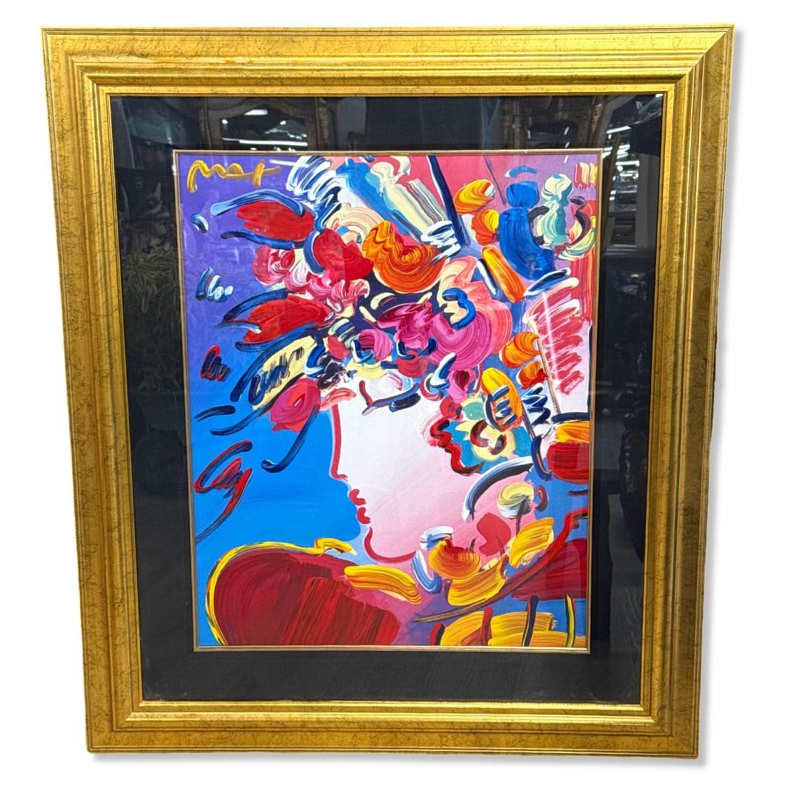 Signed Peter Max (German/American b. 1937) Acrylic Blushing Beauty (1 of 3)