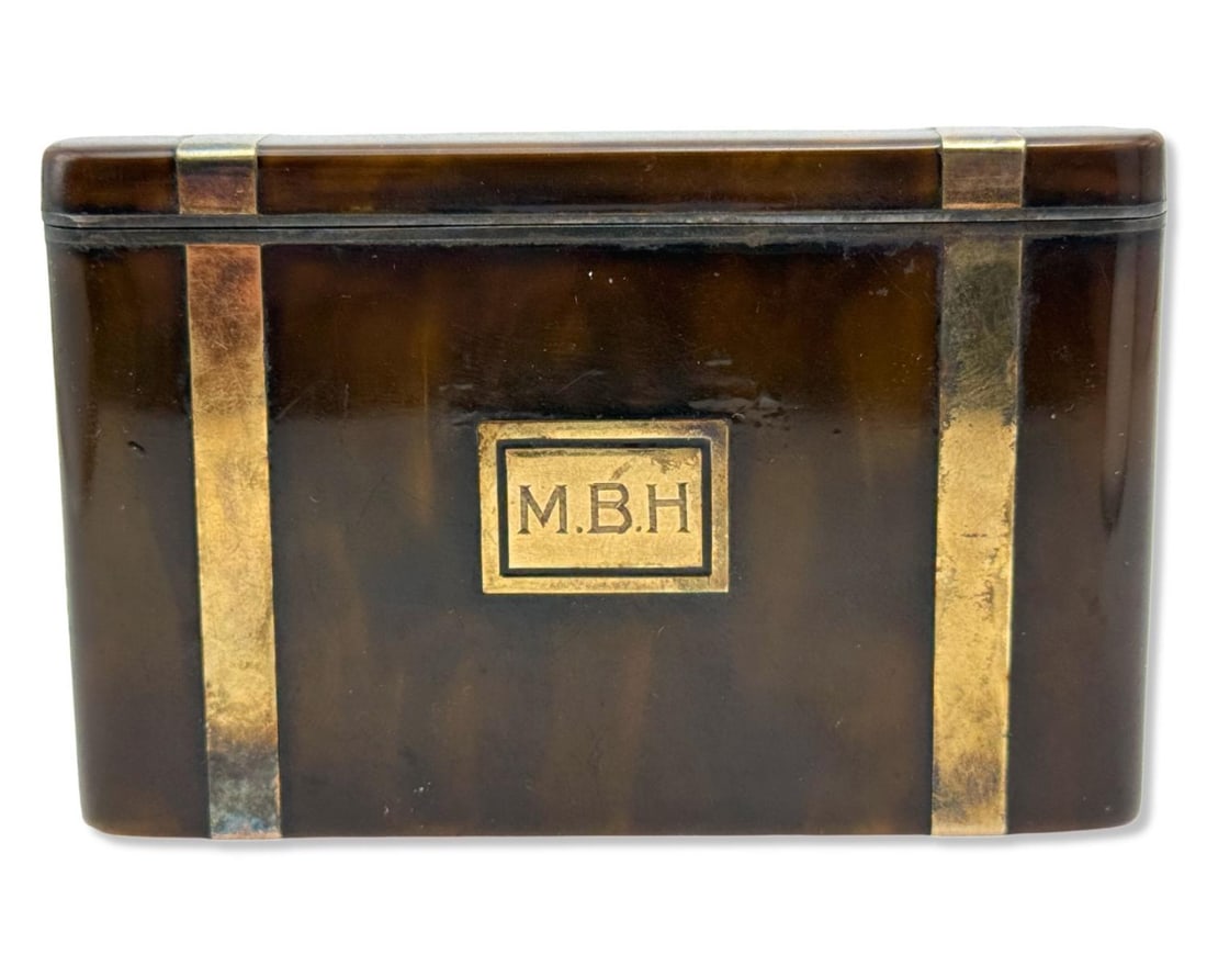 Monogramed 14kt YG, Sterling Silver, & Turtoise Shell Vanity Set (1 of 3)