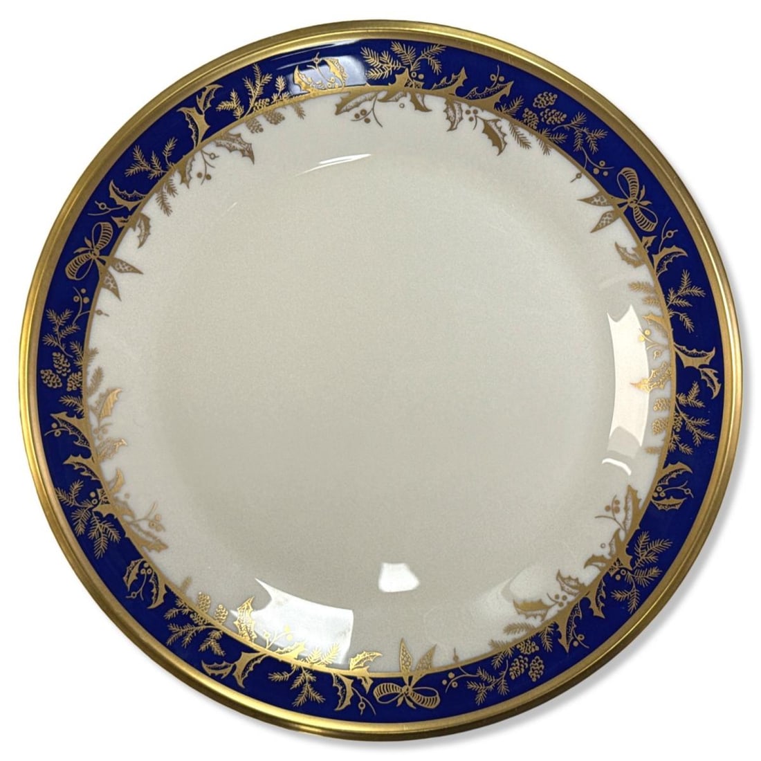 Lot of 13 Lenox Special Porcelain Cobalt Blue & Gold Trim Holiday Season Motif Dinner Plates (1 of 3)