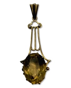 14kt YG & Approx 5.00ct Yellow Topaz Pendant