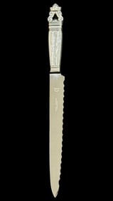 Georg Jensen Acorn Sterling Silver Carving Knife with Serrated Stainless Steel Blade