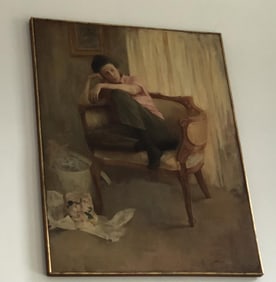 Signed Stuart Kaufman (American, 1926-2008) Seated Woman's Portrait Oil Painting