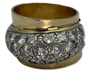 14kt YG + WG & 3.00ct Diamond Ring