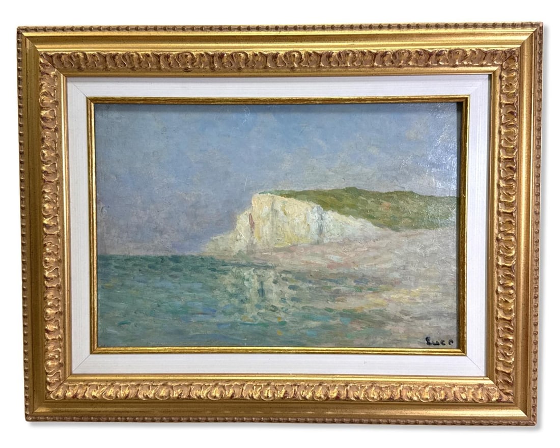 Signed Maximilien Luce (French, 1858-1941) Oil Painting of a Coastal Scene: Signed Maximilien Luce (French, 1858-1941) Oil Painting of a Coastal Scene. Signed lower right, measures H: 9" x W: 13 1/4", 3" frame