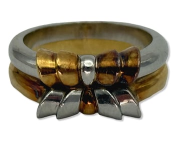 Van Cleef & Arpels 18kt YG + WG Bow Motif Ring