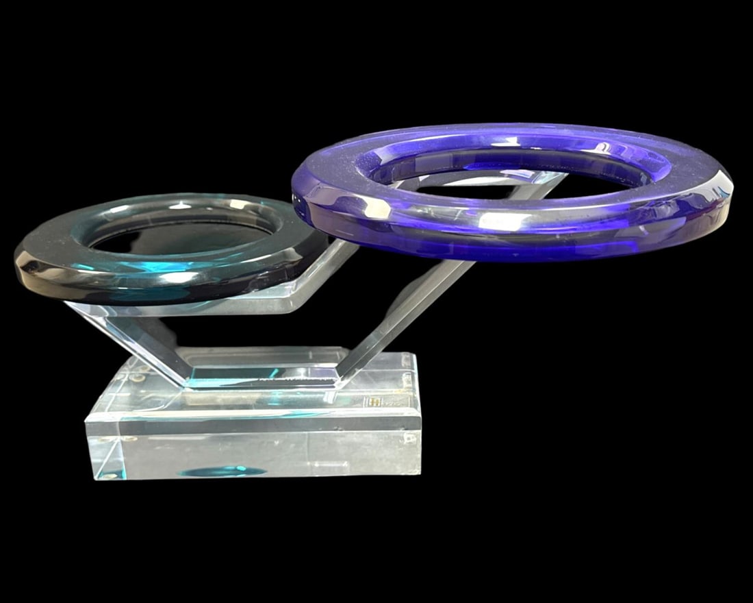 Shlomi Haziza Abstract Clear & Colored Lucite Sculpture (1 of 2)