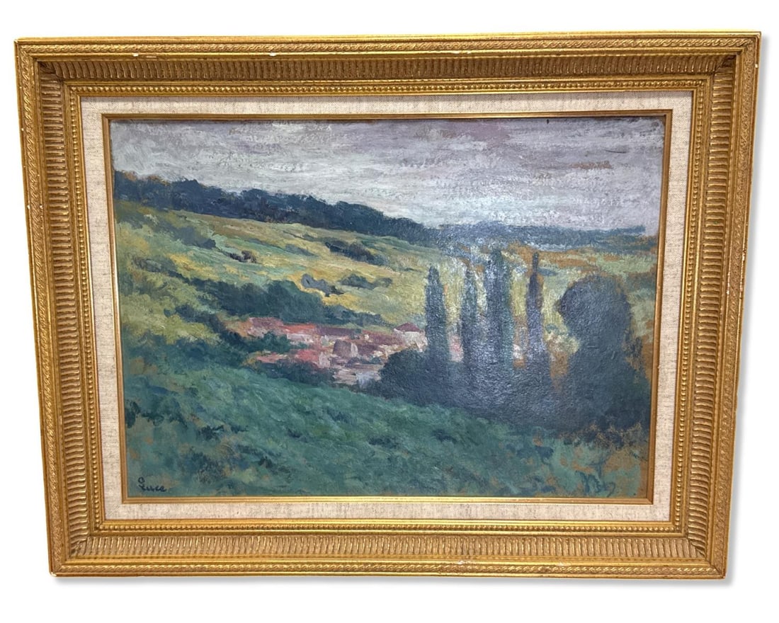 Signed Maximilien Luce (French, 1858-1941) Oil Painting Rural Landscape Scene (1 of 4)
