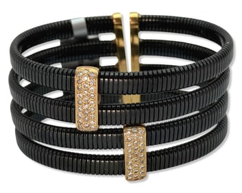 14kt Pink Gold, 0.70ct Diamond, & Stainless Steel Ladies Bracelet