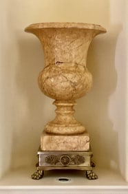 French Reproduction Marble & Bronze Planter