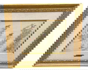 Signed Odilon Roche (French, 1868-1947) Watercolor Sketch