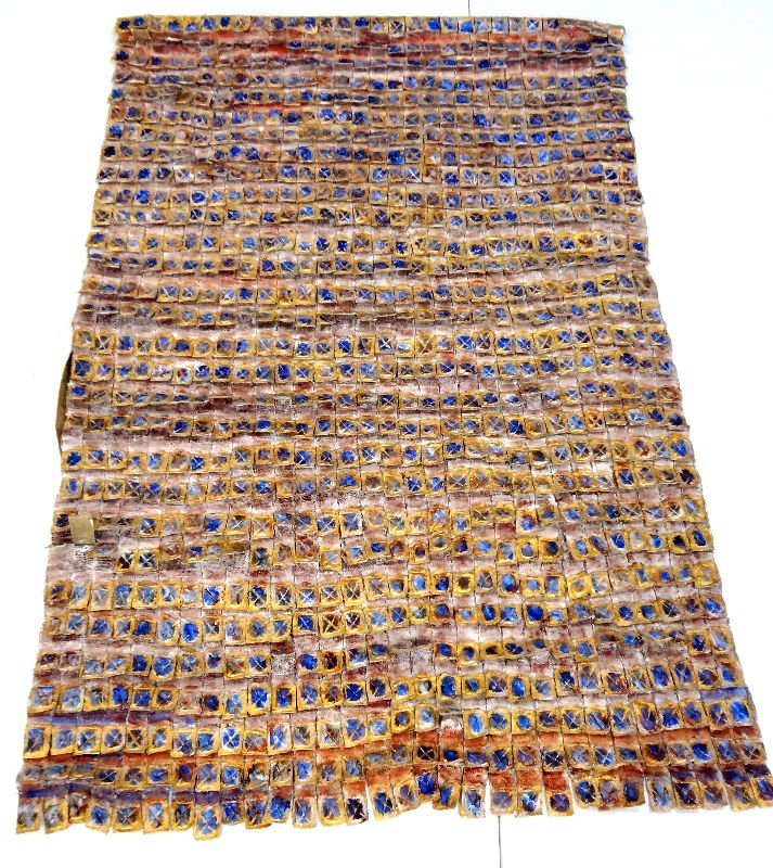 Olga de Amaral, "Alquimia 69 Almuletos": Olga de Amaral, "Alquimia 69 Almuletos", b.1932 - tapestry. Measures 60" high x 38 1/4" wide. For Domestic or International Shipping Quotes Please Feel Call Ryan or Dave at Eagle Shipping Center 561-9