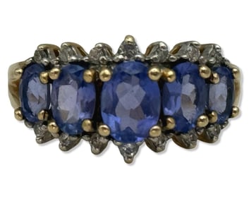 14kt YG, Approx 1.50ct Tanzanite, & 0.50ct Diamond Ring